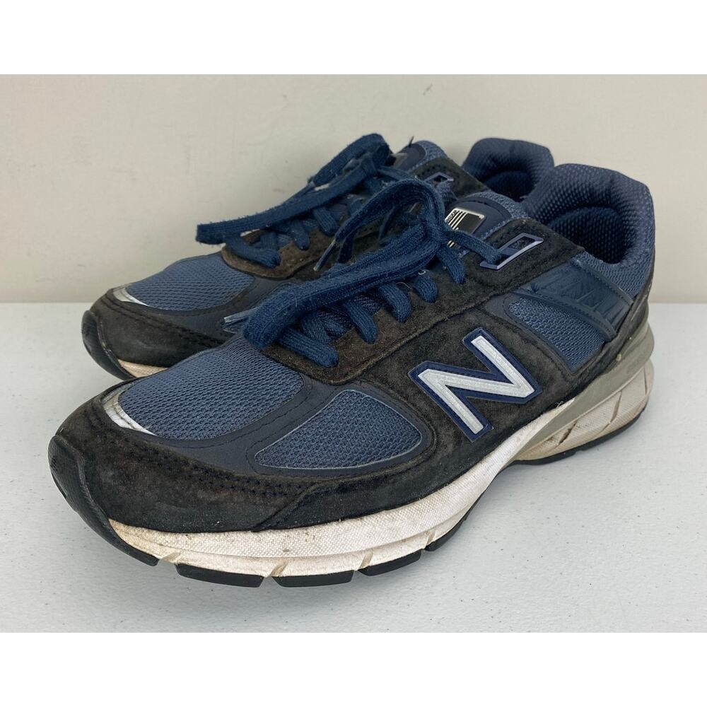 Women New Balance USA 990v5 Encap navy leather sneakers shoes W990NV5, 10